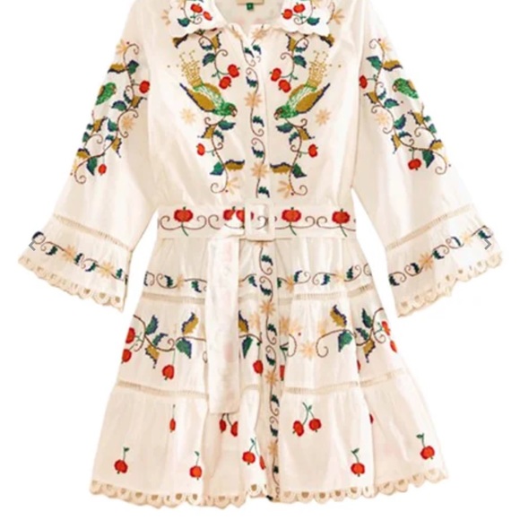 ❤️ Offers FARM Rio White Embroidered Mini Dress - Picture 3 of 7